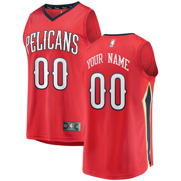 Camiseta Custom 0 New Orleans Pelicans Statement Edition Rojo Hombre